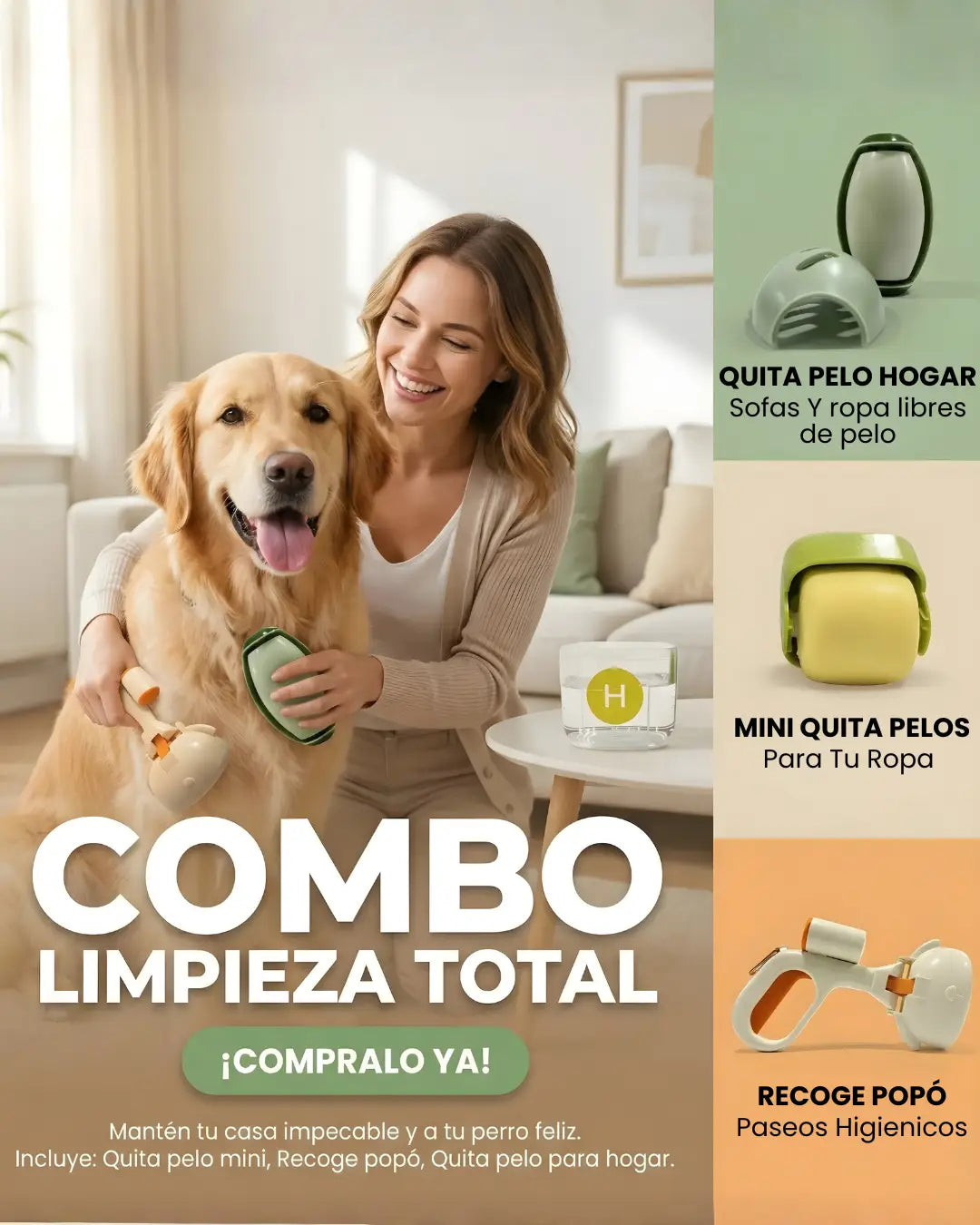 Kit Zero Pelos & Desastres: Combo Pet Clean Pro